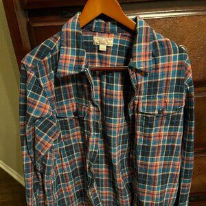 Wallace and Barnes J. Crew Zip-Up Flannel Shacket